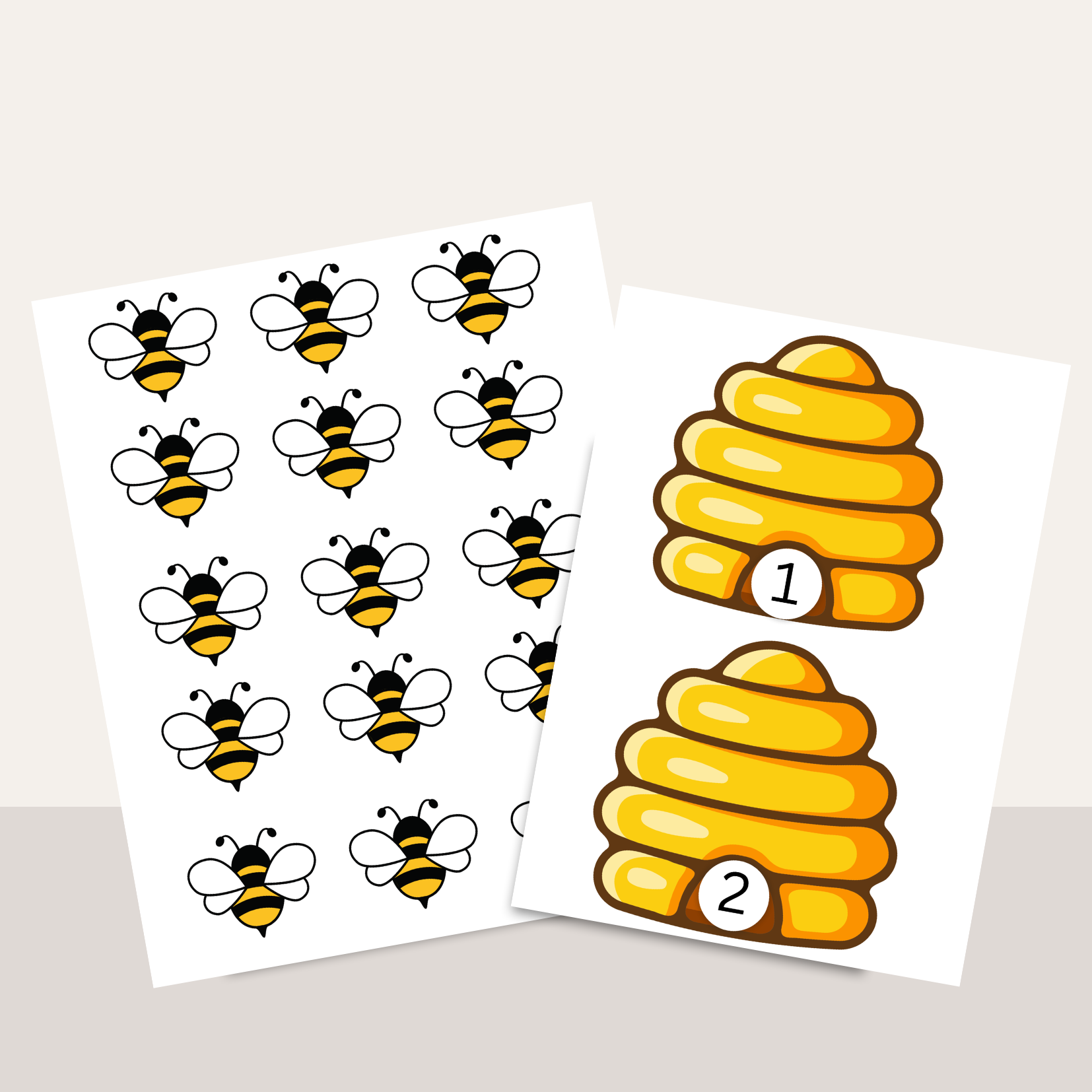 Bee Number Matching Activity