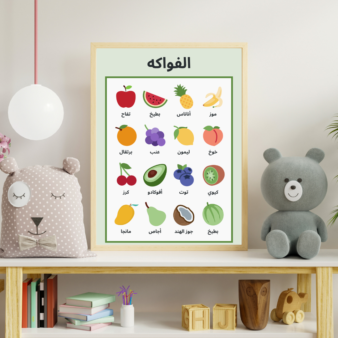 Arabic Fruits & Vegetables Poster