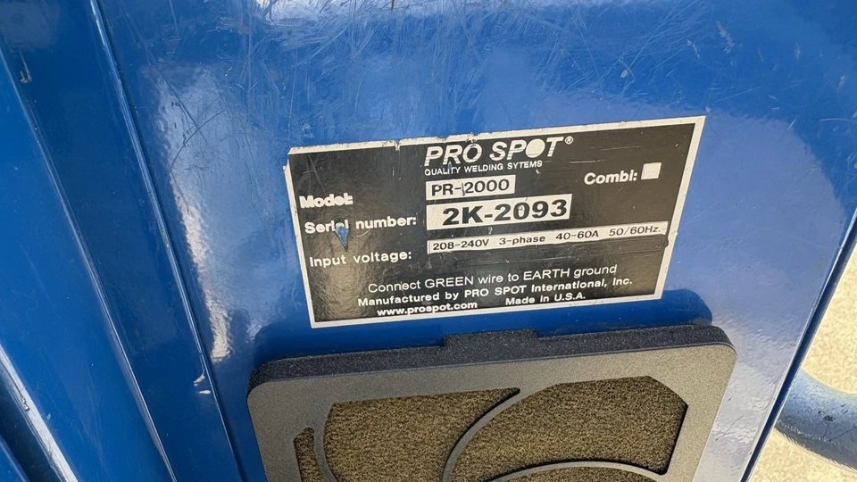 ProSpot PR-2000 Spot Welder: 240V, 3 Phase