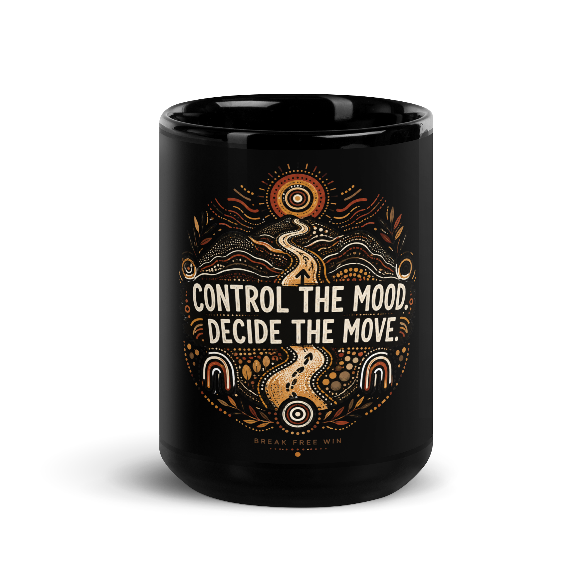 Control The Mood Black Glossy Mug