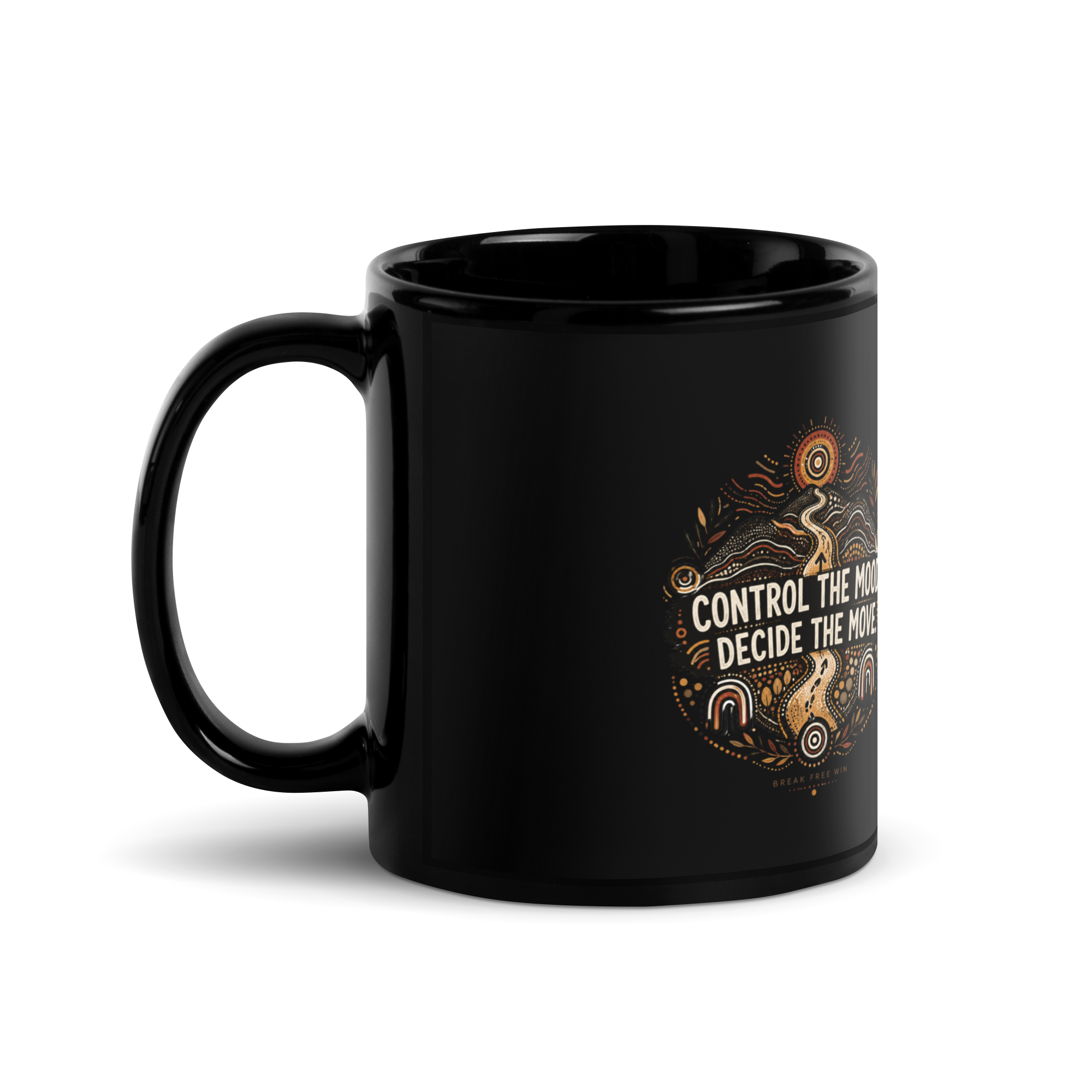 Control The Mood Black Glossy Mug
