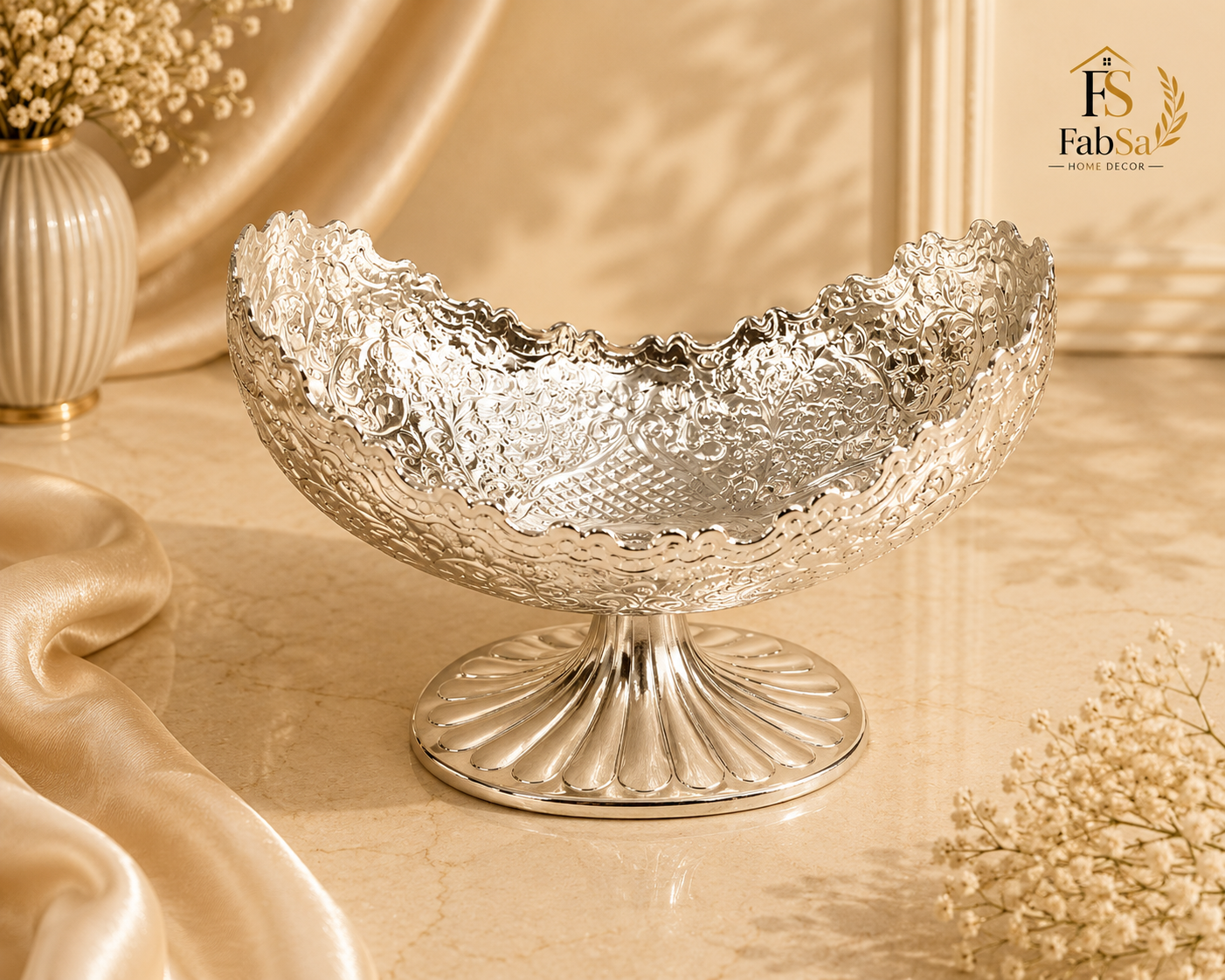 Elegant Silver Plated Decorative Bowl
