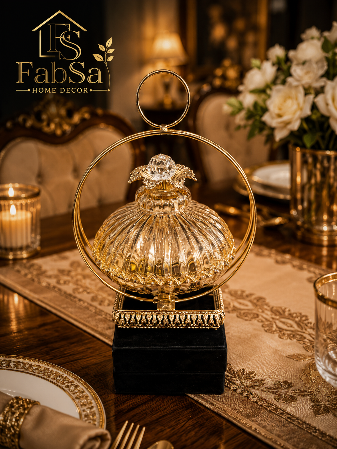 Golden Crystal Centerpiece