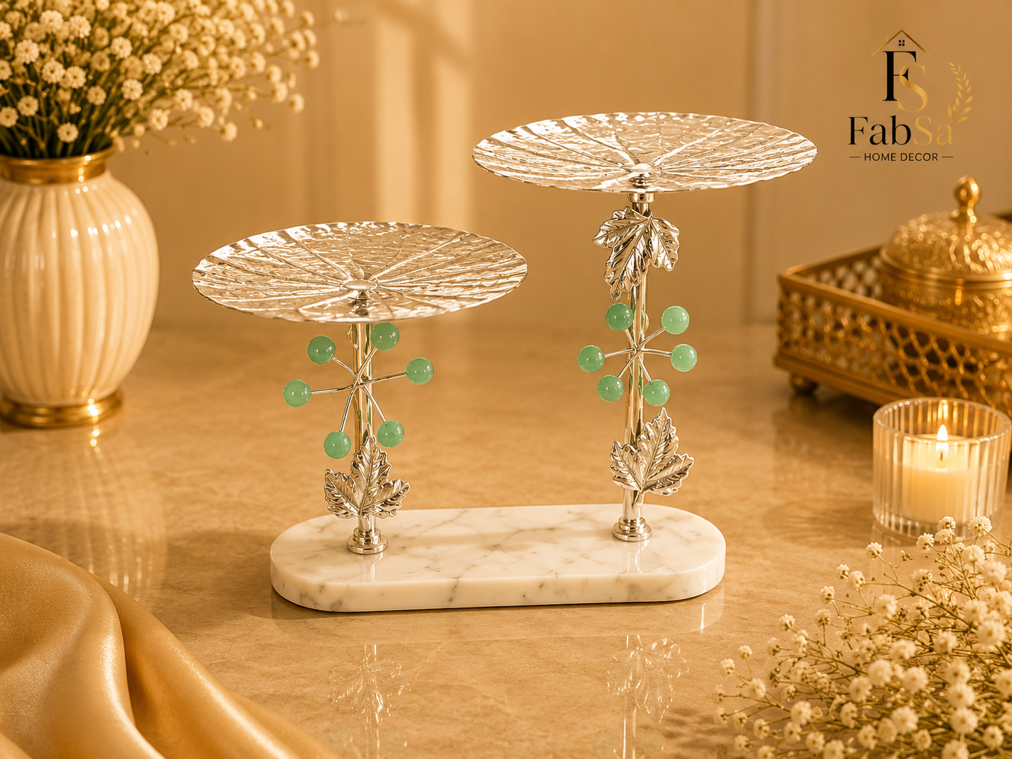 Elegant Silver Decorative Stand