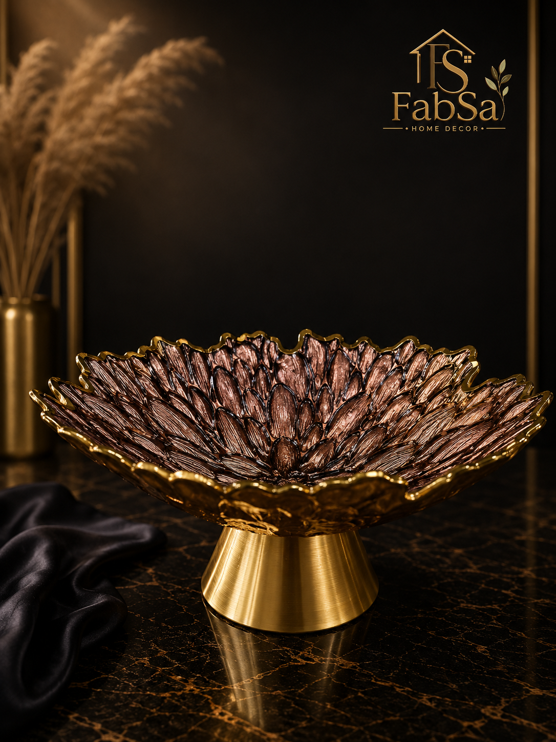 Golden Petal Decorative Bowl