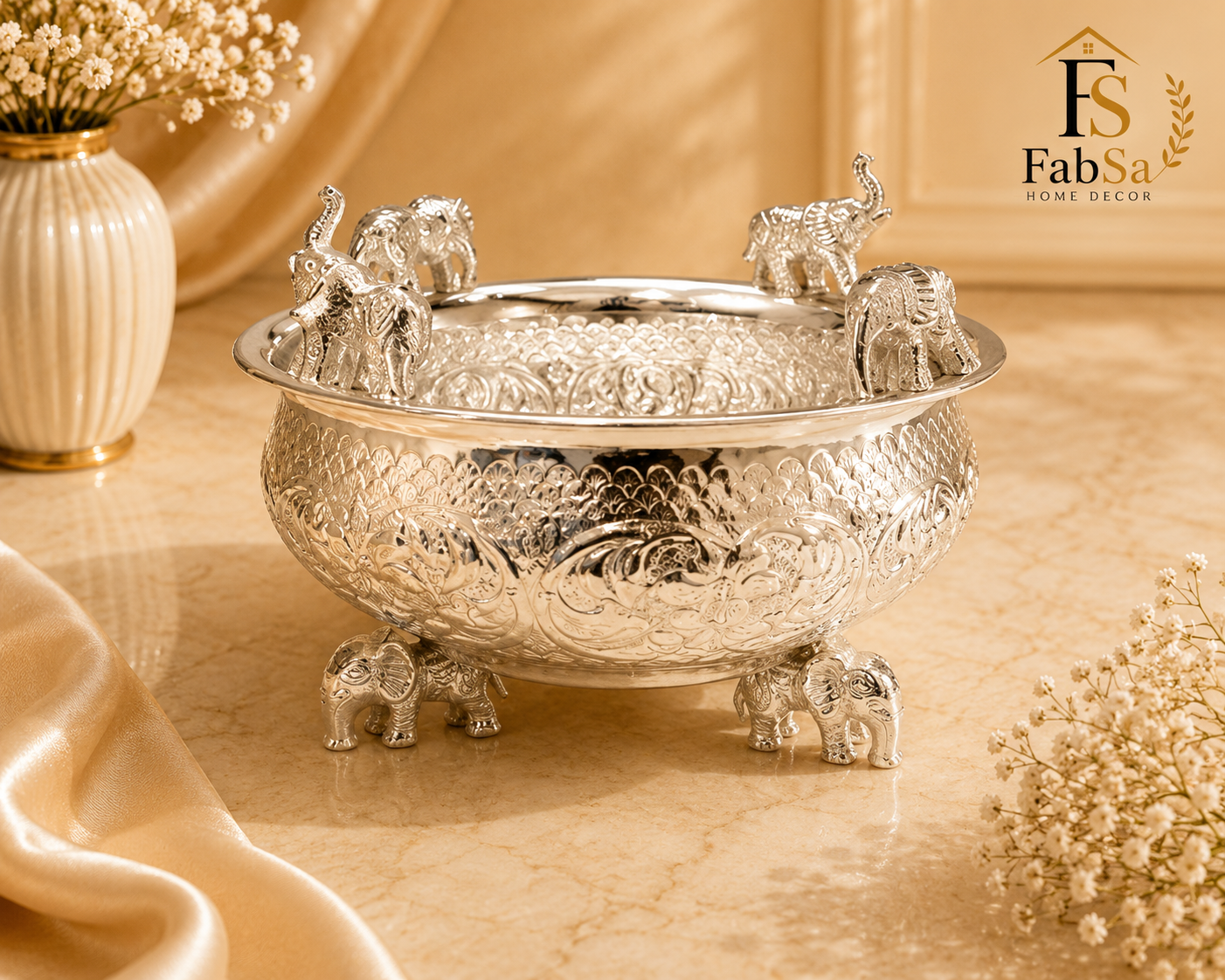 Silver Plated Elephant Bowl