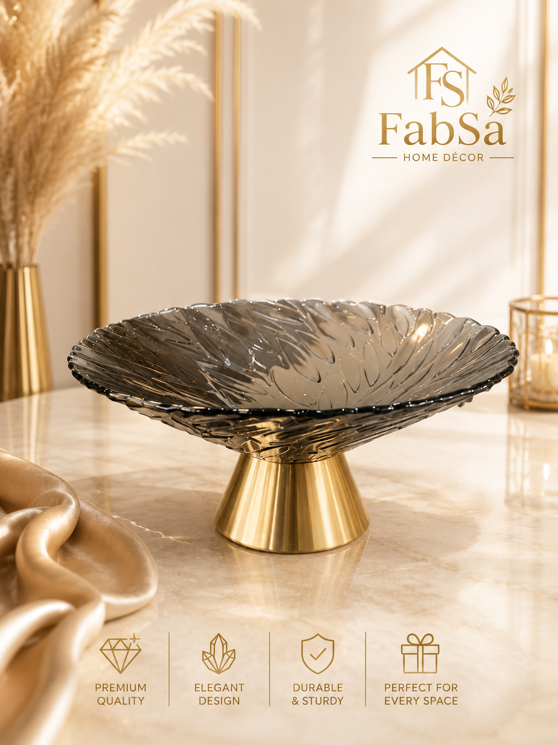 Elegant Glass Decorative Bowl