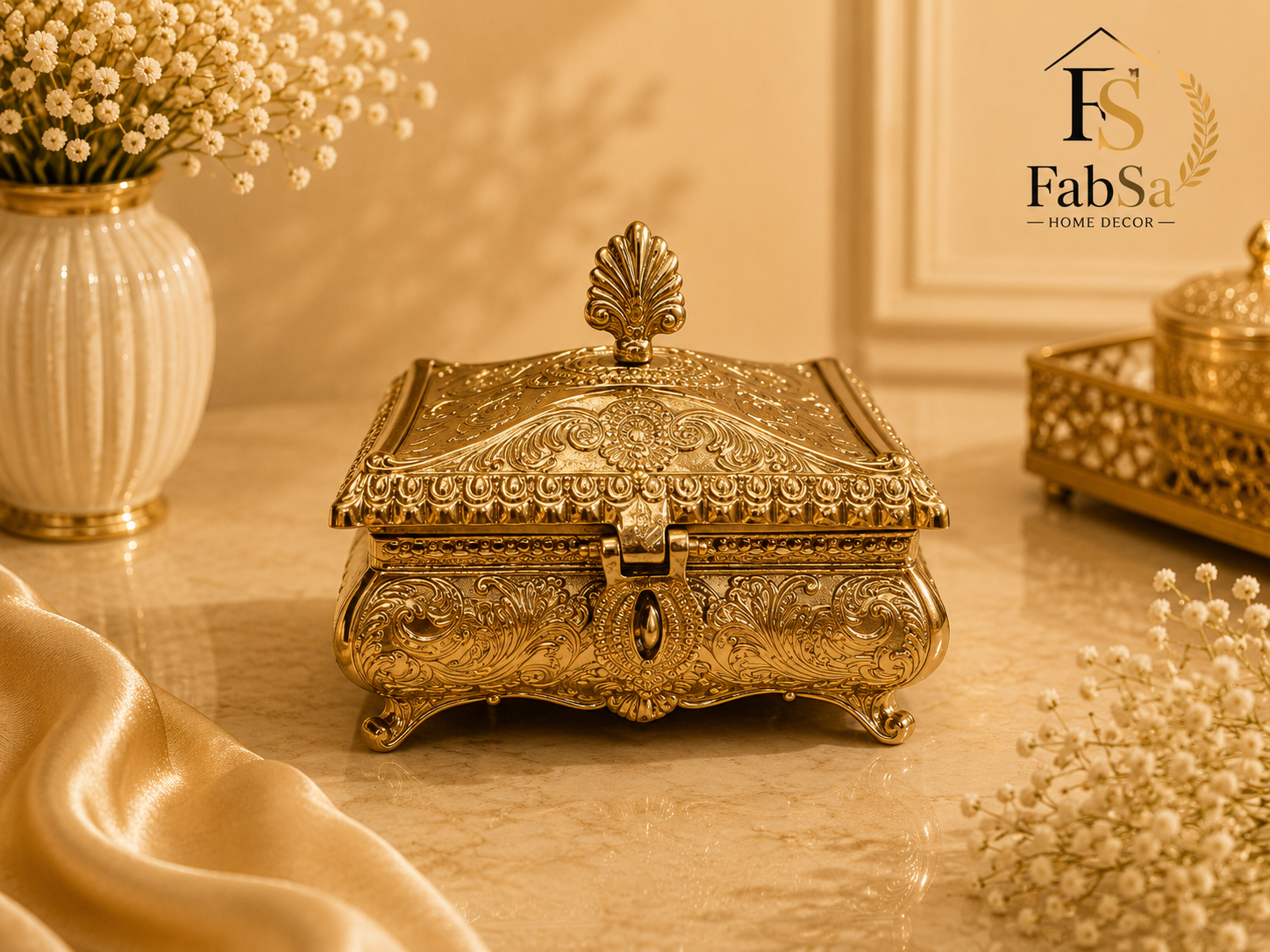 Antique Gold Jewelry Box