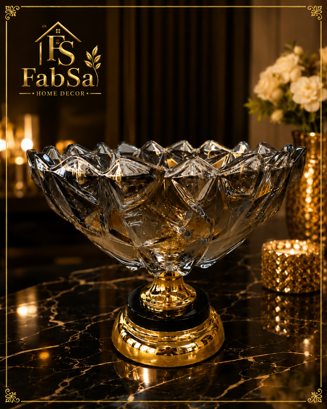 Luxe Crystal Pedestal Bowl