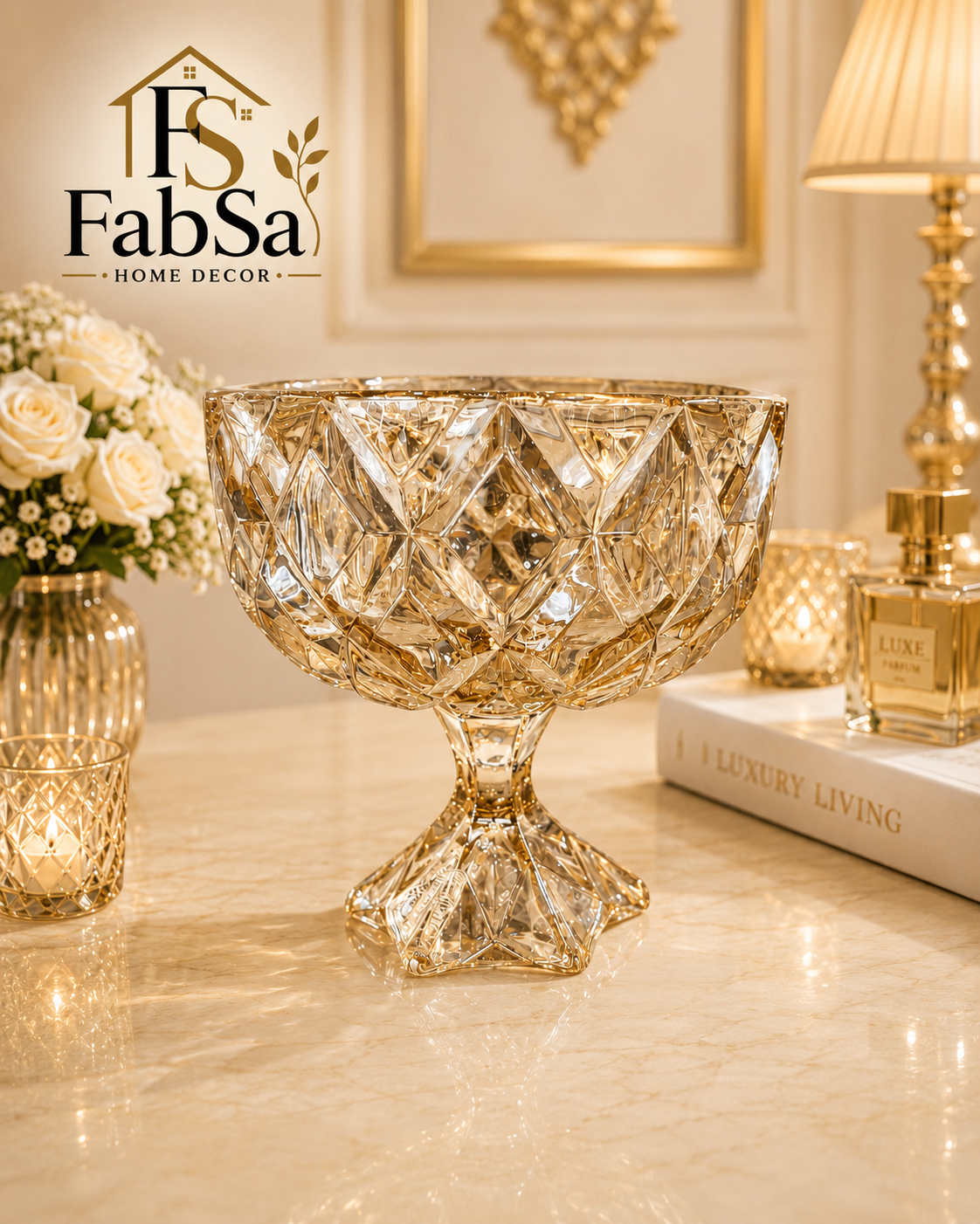 Crystal Luxe Pedestal Bowl