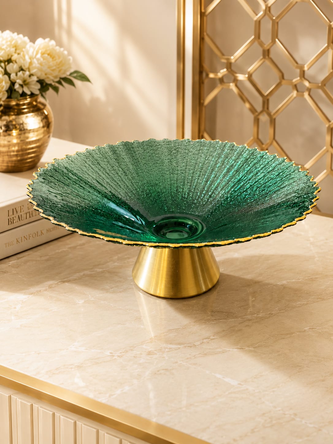 Emerald Glass Decorative Bowl