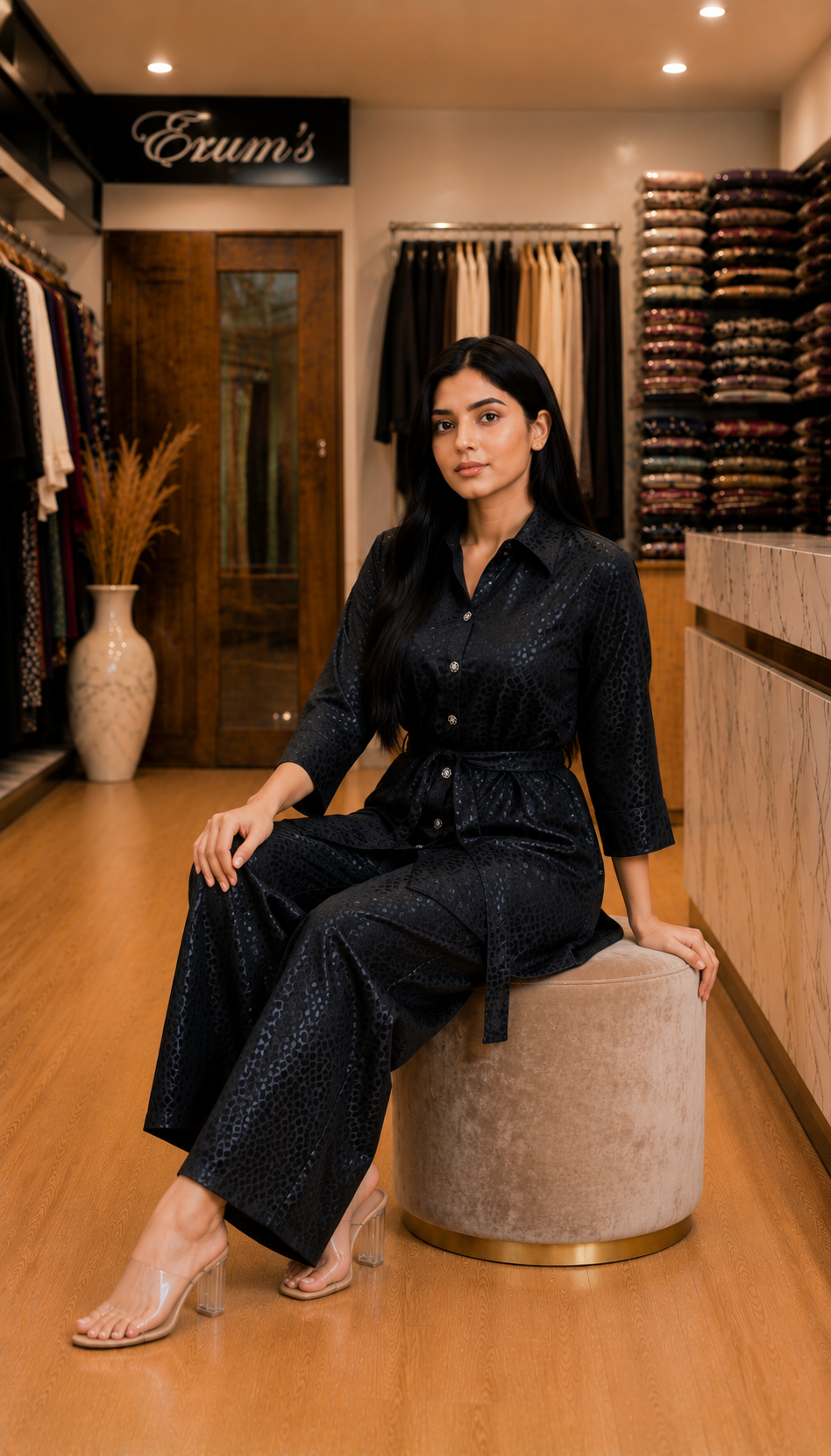 Erum's Black Button-Down Co-Ord Set