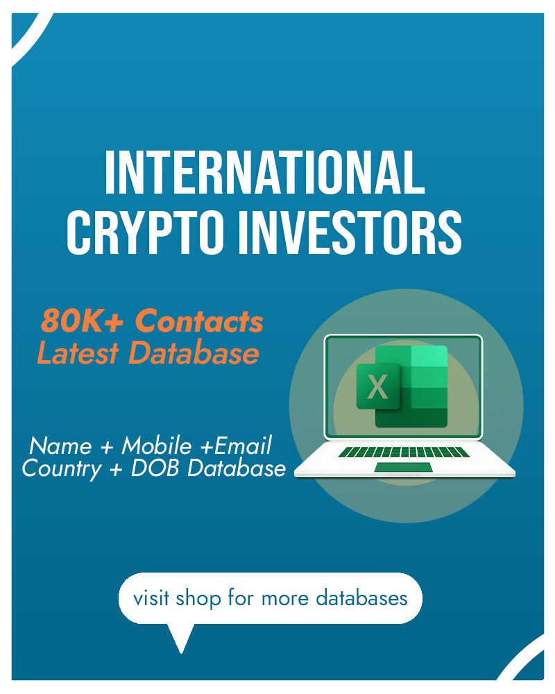 International Crypto Investors Database | Bitcoin, Blockchain, Web3 Leads (Excel)