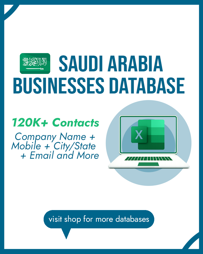 Saudi Arabia Business Database |  Companies Leads | Excel B2B Leads | KSA Phone Numbers
