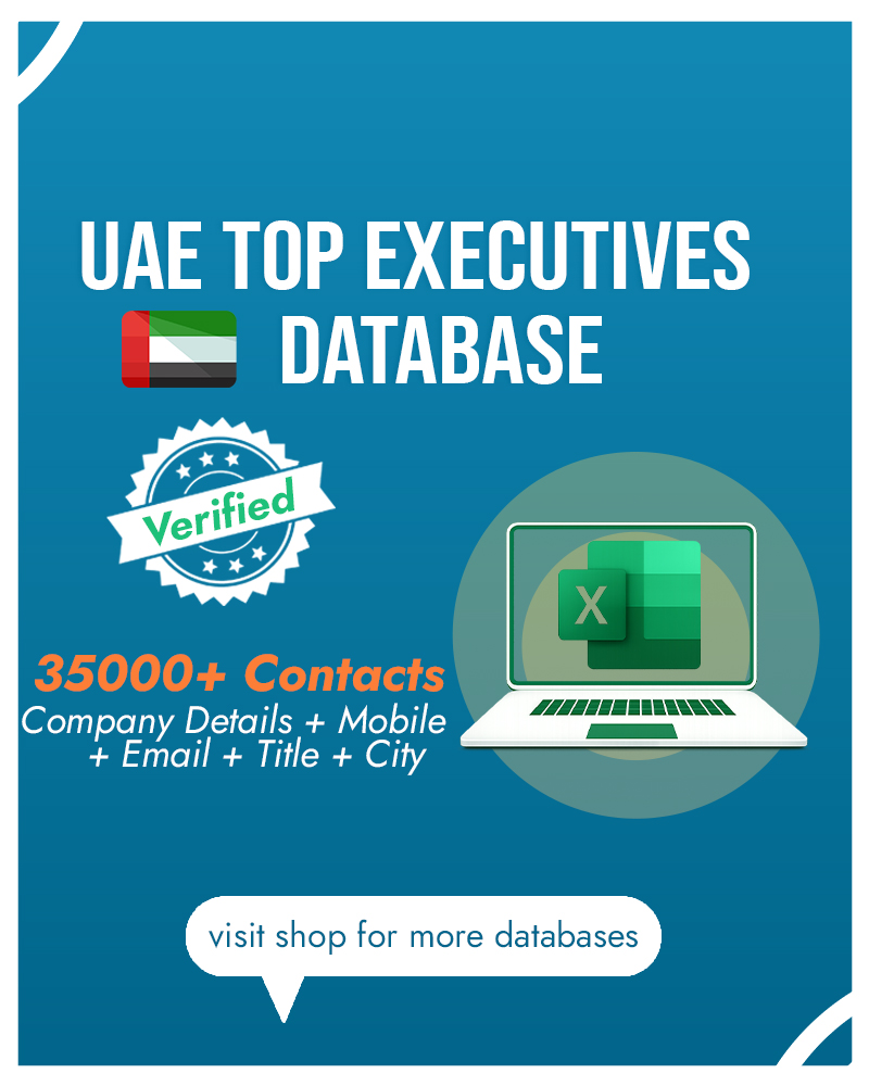 UAE Top Executives Leads | CEOs, Directors, Decision Makers | B2B Leads (Excel Download)