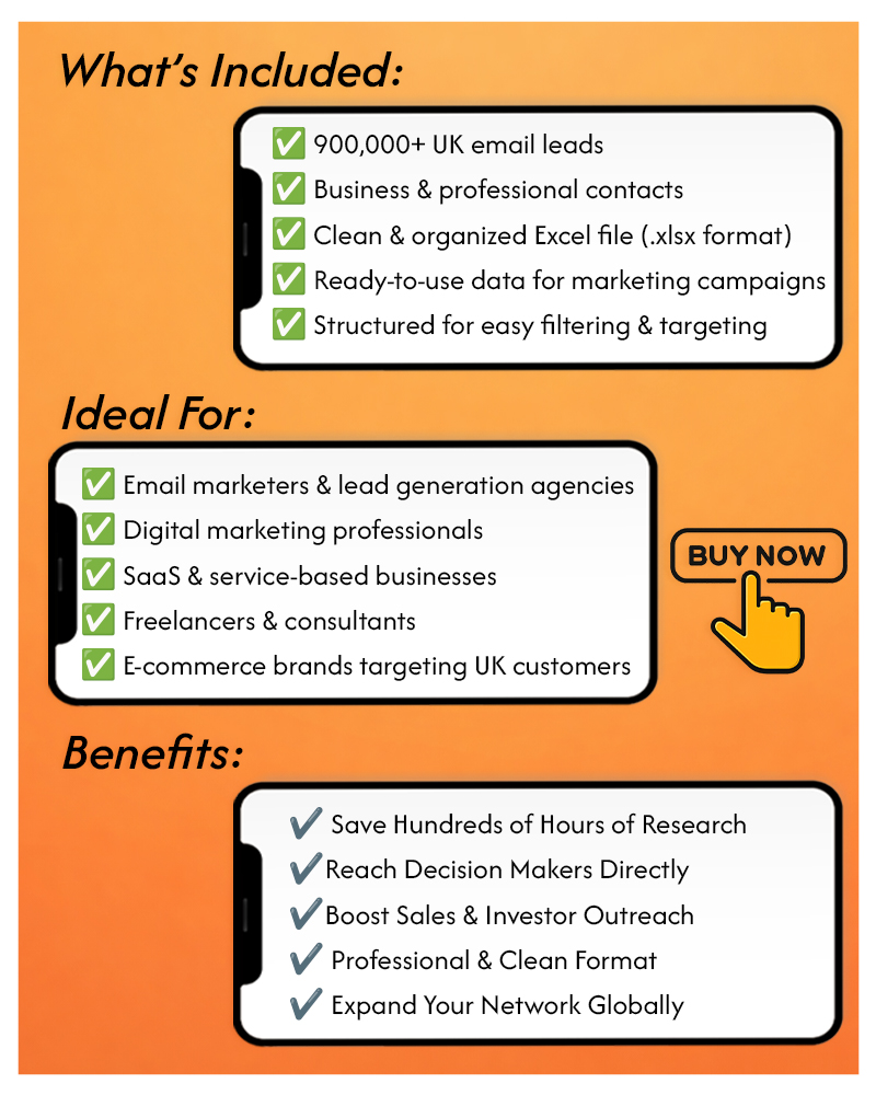 UK Email Database | 900K+ Leads | B2B Marketing Contacts (Excel Download)