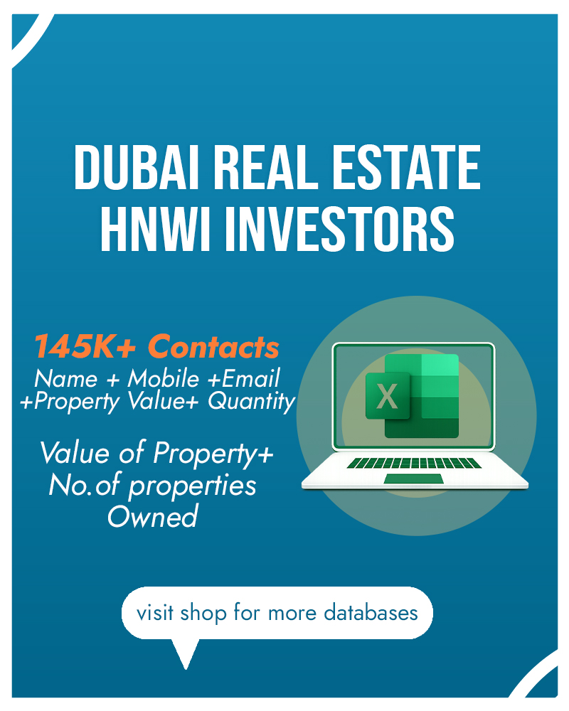 Dubai HNWI | Luxury Real Estate Investors Database | UAE Premium Property Leads (Excel)