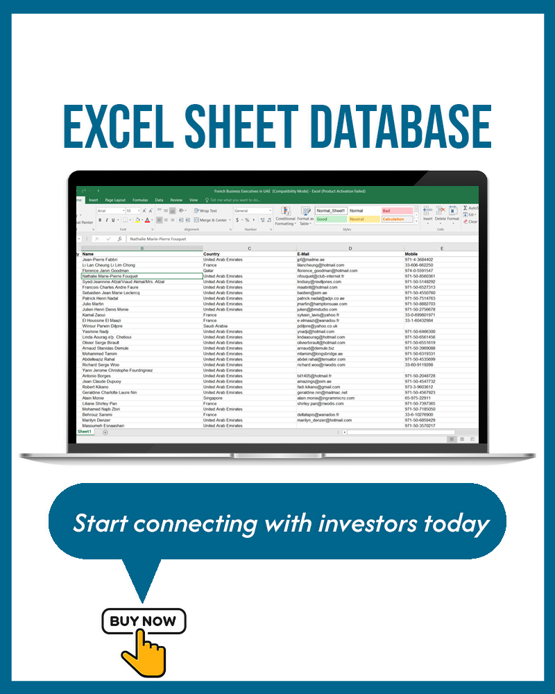 International Business Executives in UAE | CEOs & Directors Database | UAE Decision Makers Leads | Excel Download