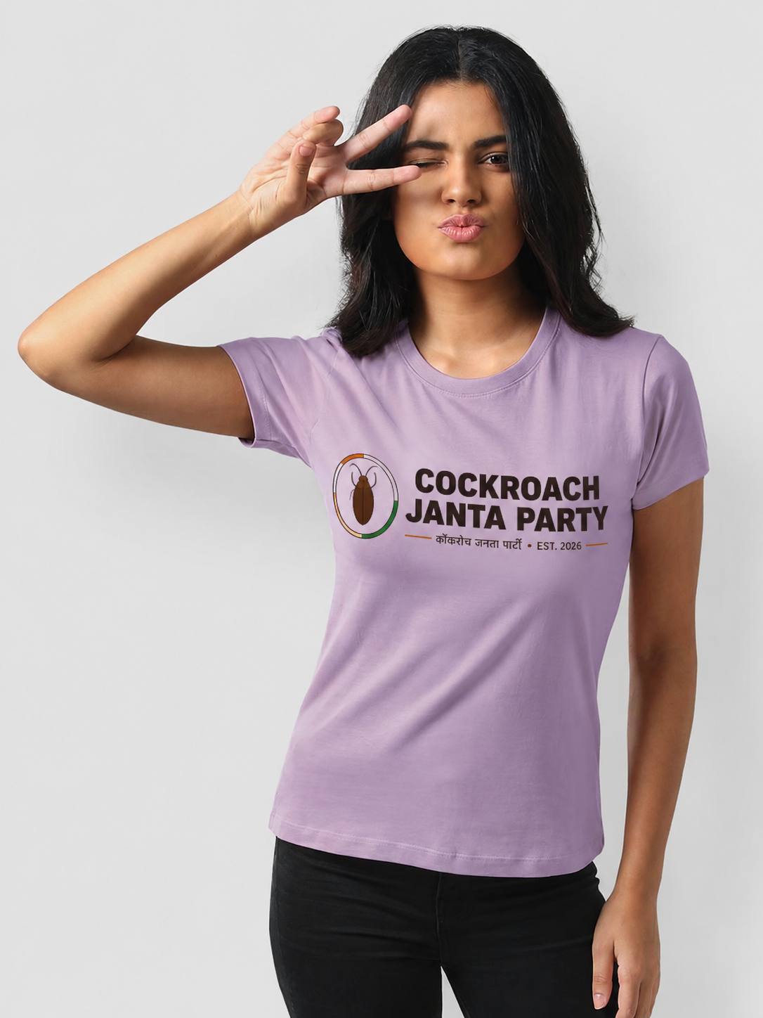 Cockroach Janta Party Women’s Graphic T-Shirt | Attitude Edition