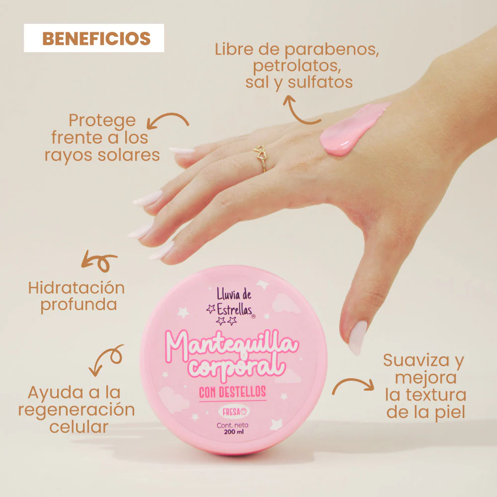 Mantequilla corporal lluvia de estrellas rosada *200 ml