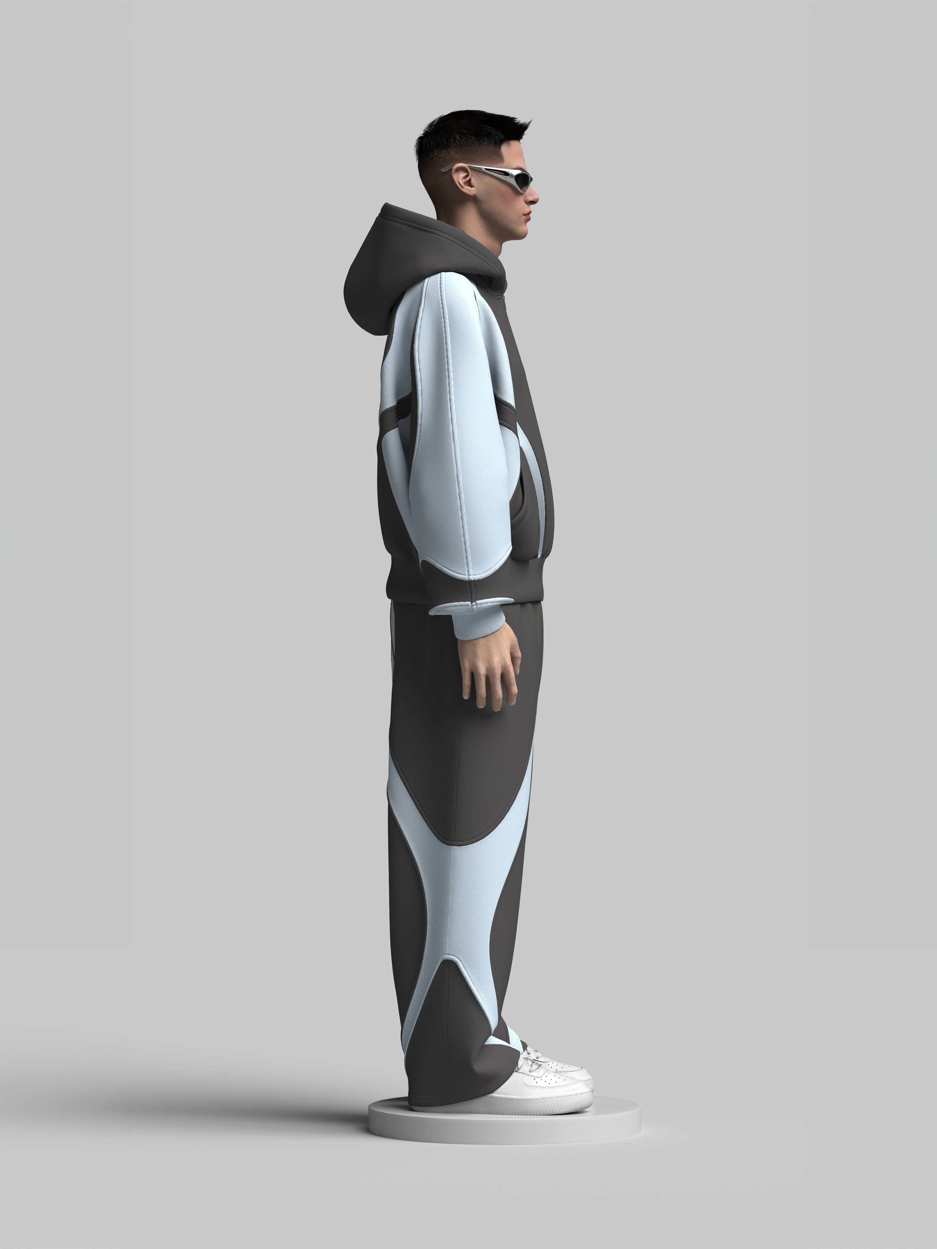 Scuba Zip-Hoodie + Cotton Sweatpants Tracksuit Design