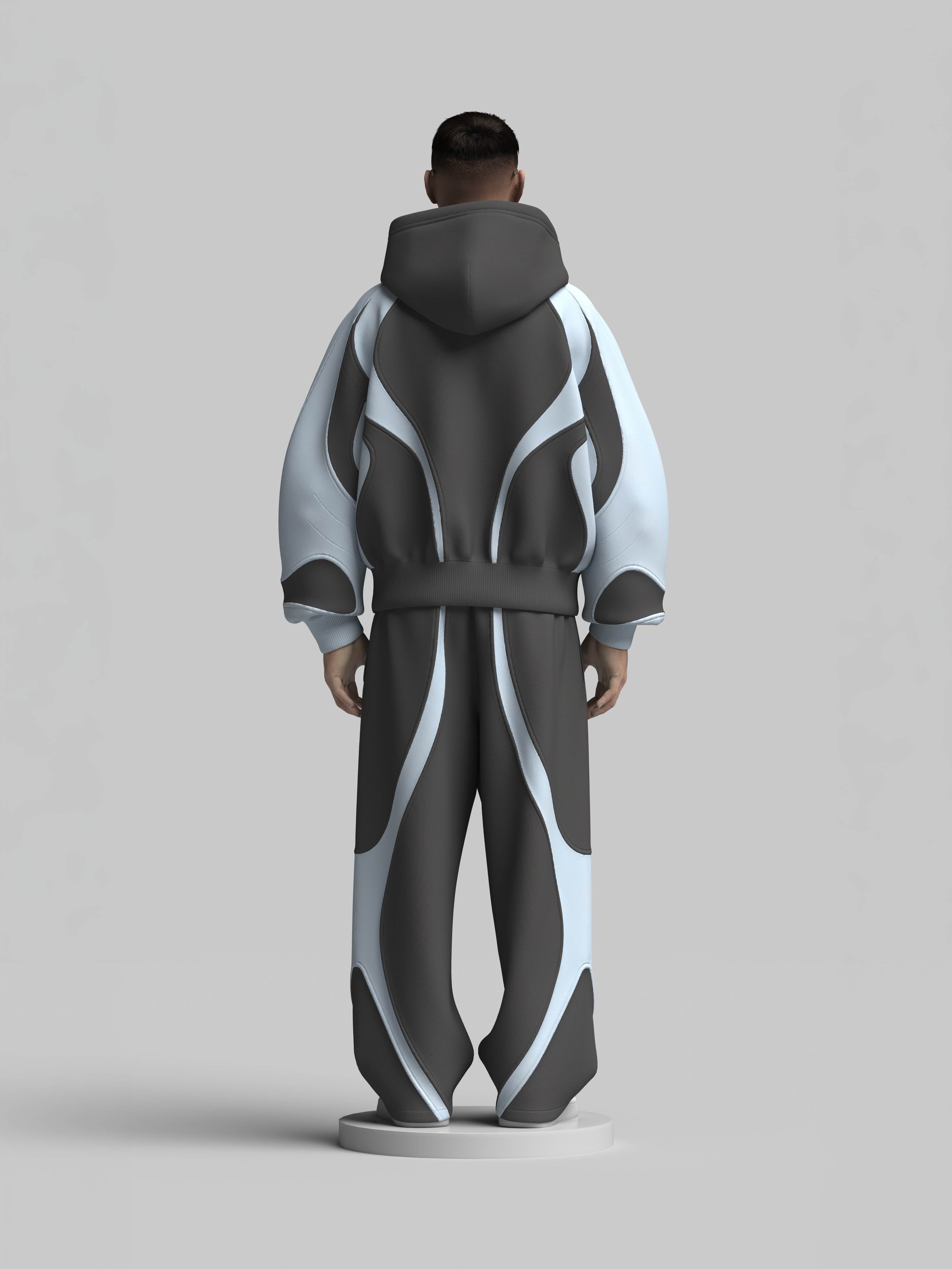 Scuba Zip-Hoodie + Cotton Sweatpants Tracksuit Design