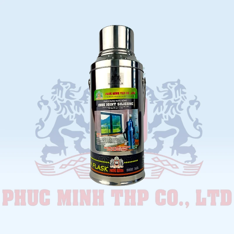 Phích nước inox Joint silicone 3.2L - Bình thủy inox lớn dung tích 3.2L - HP 312