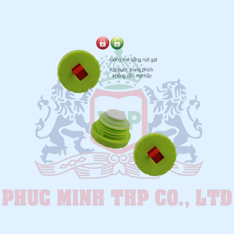 Phích nước nhựa nút gạt tự động 2L - Bình thủy lớn dung tích 2L - HP 0620L