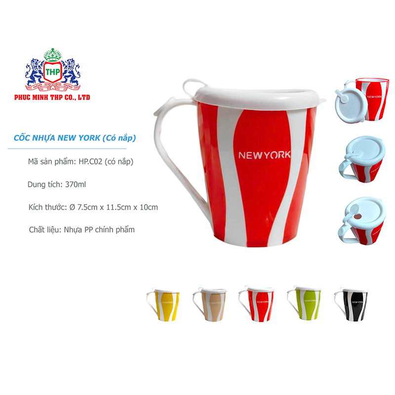 Cốc nhựa New York - Cốc nhựa có quai 370mL - HPC02