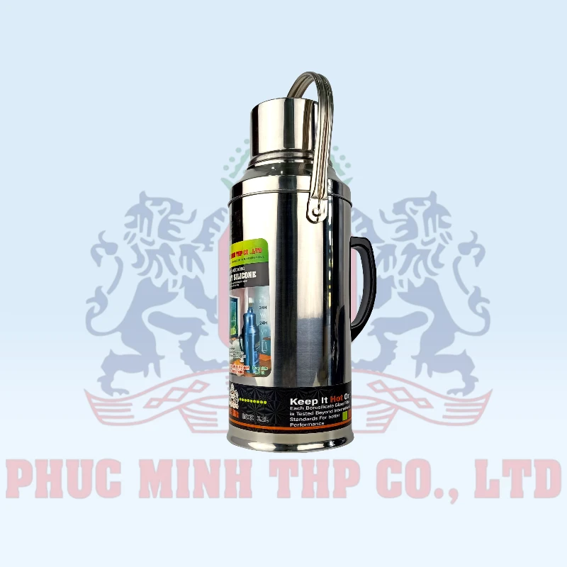 Phích nước inox Joint silicone 3.2L - Bình thủy inox lớn dung tích 3.2L - HP 312