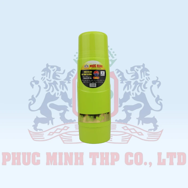 Phích nước du lịch nút bấm tự động 500mL - Bình thủy mini du lịch dung tích 500mL - HP 321L