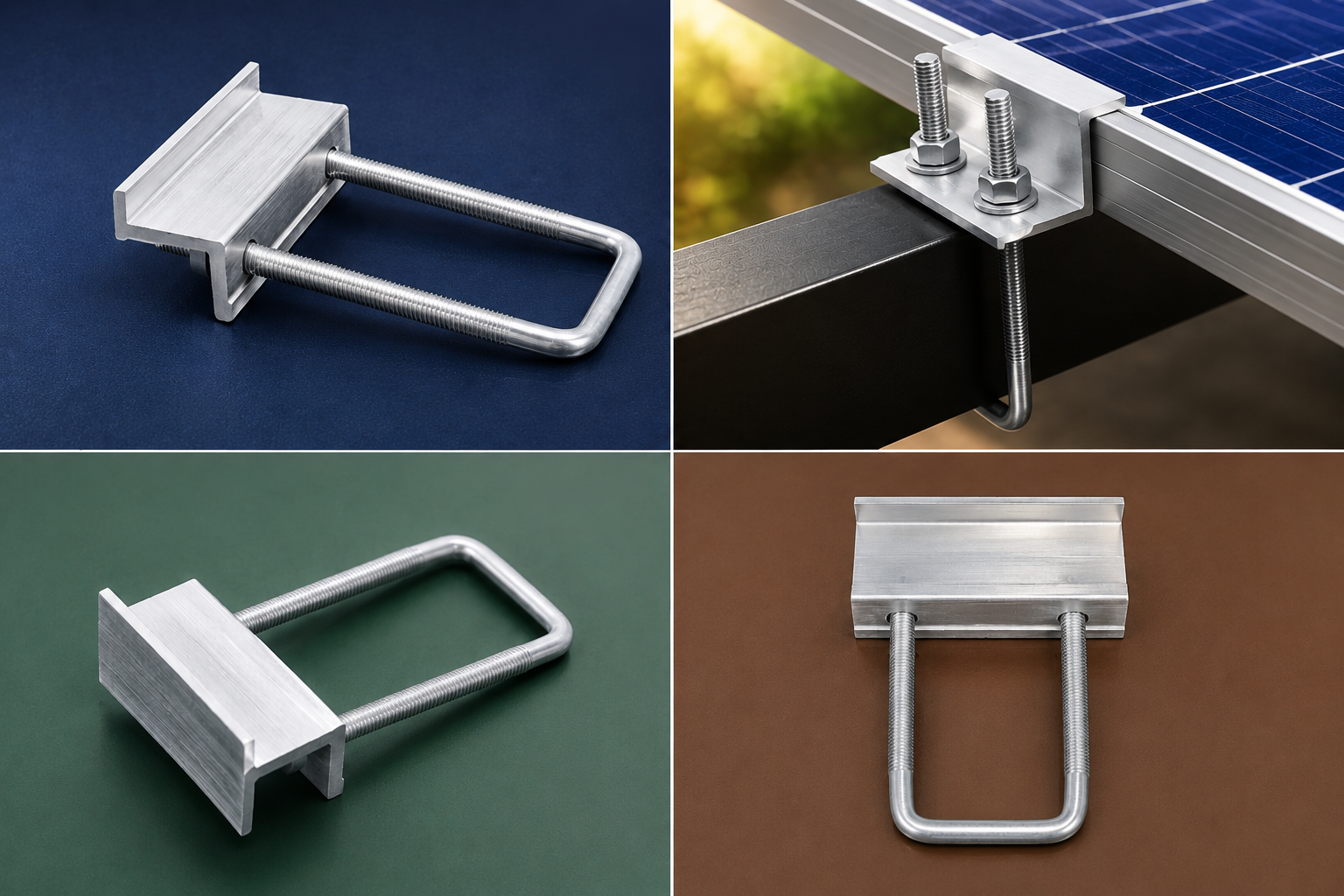 Solar End Clump Z Type Heavy Duty Mounting Set (4” U Bolt)
