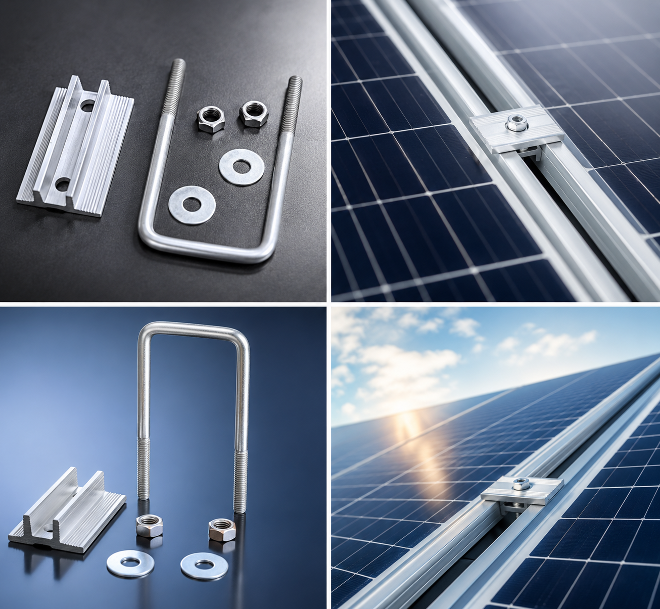 Solar Plate Mid Hollow Clump Heavy Duty Mounting Set