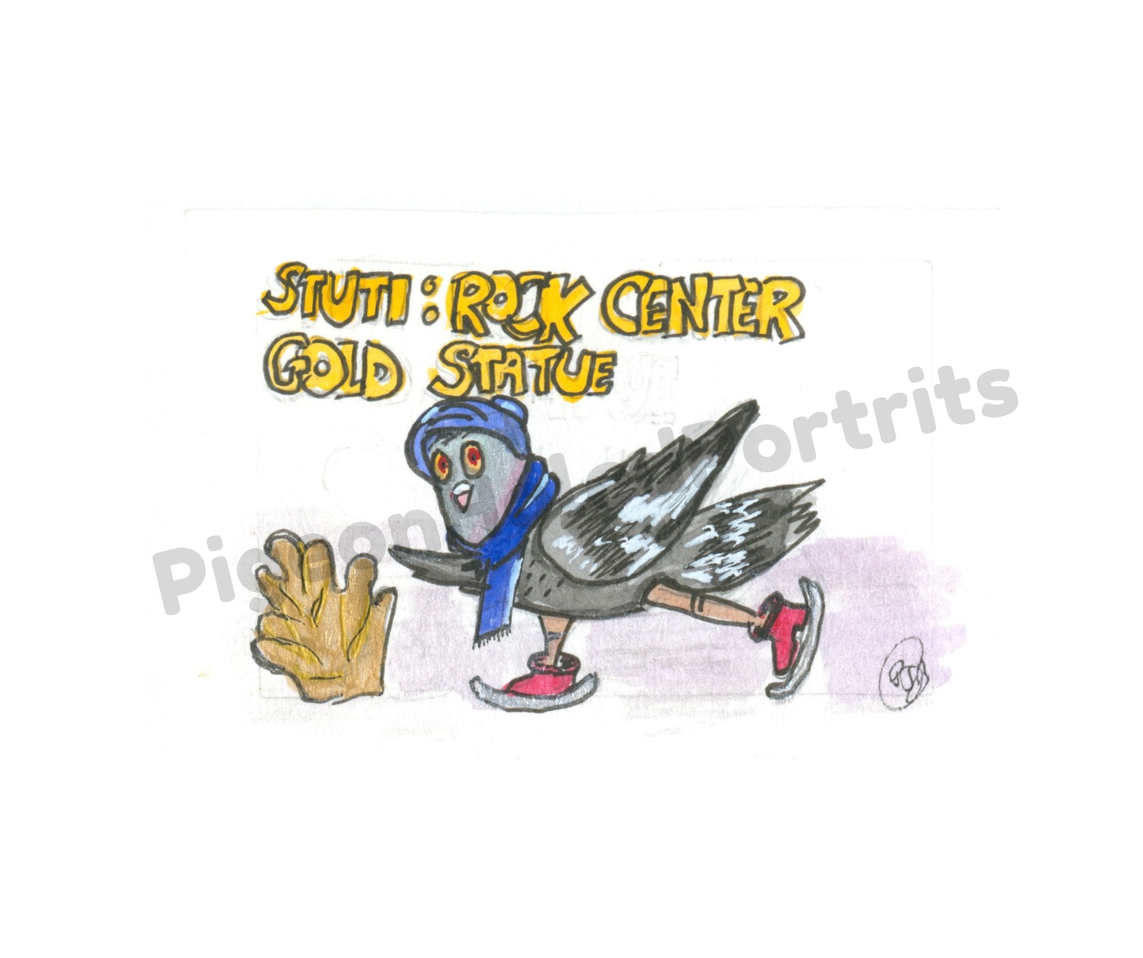 Stuti Rock Center Gold Statue Print