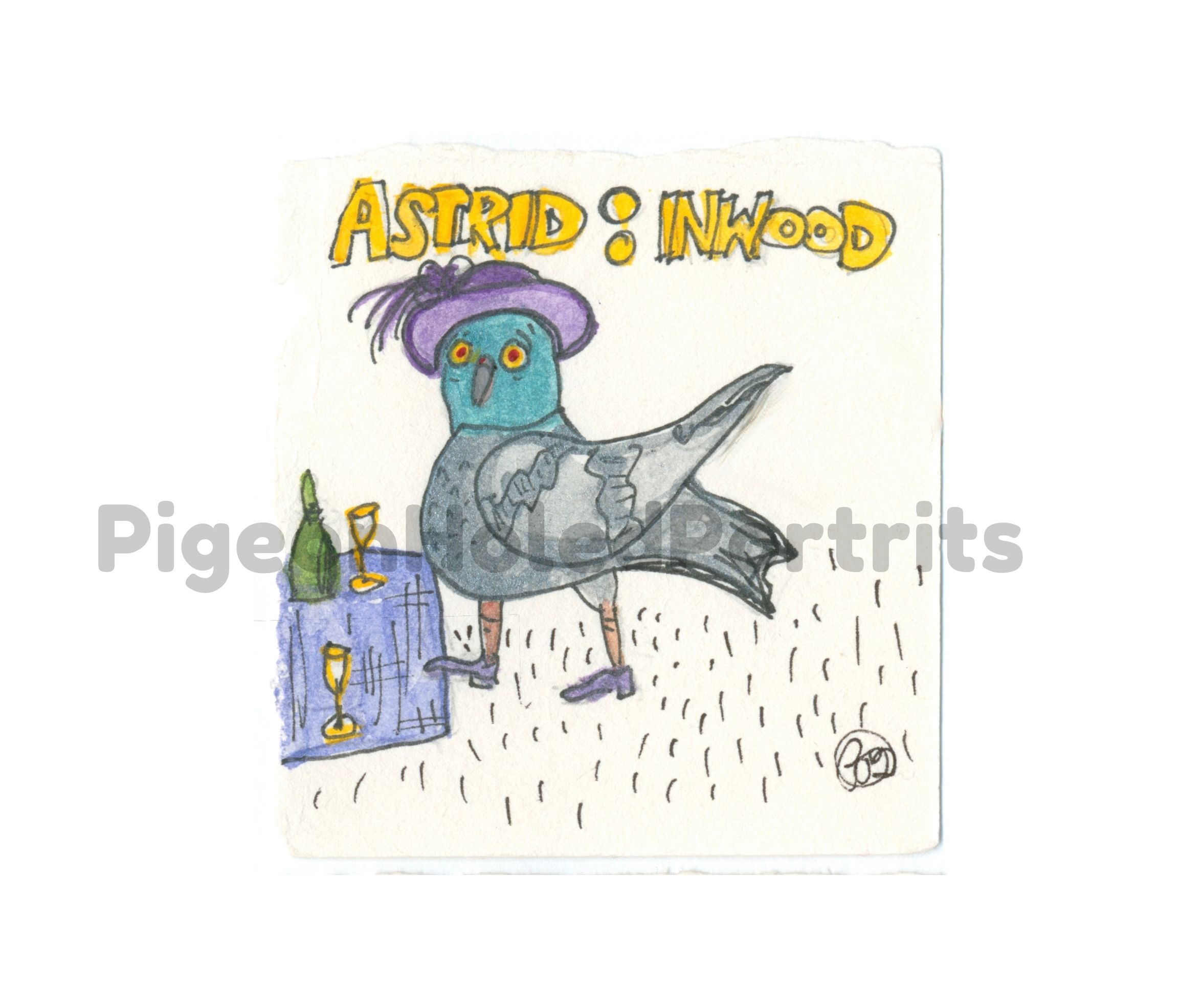 Astrid: Inwood Pigeon Portrait Original 