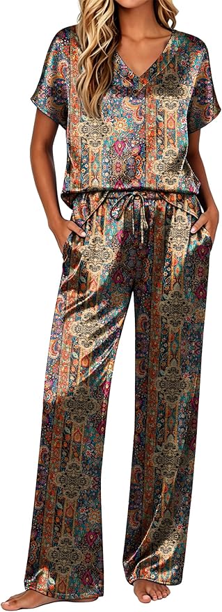 Bohemian Print Pajama Set