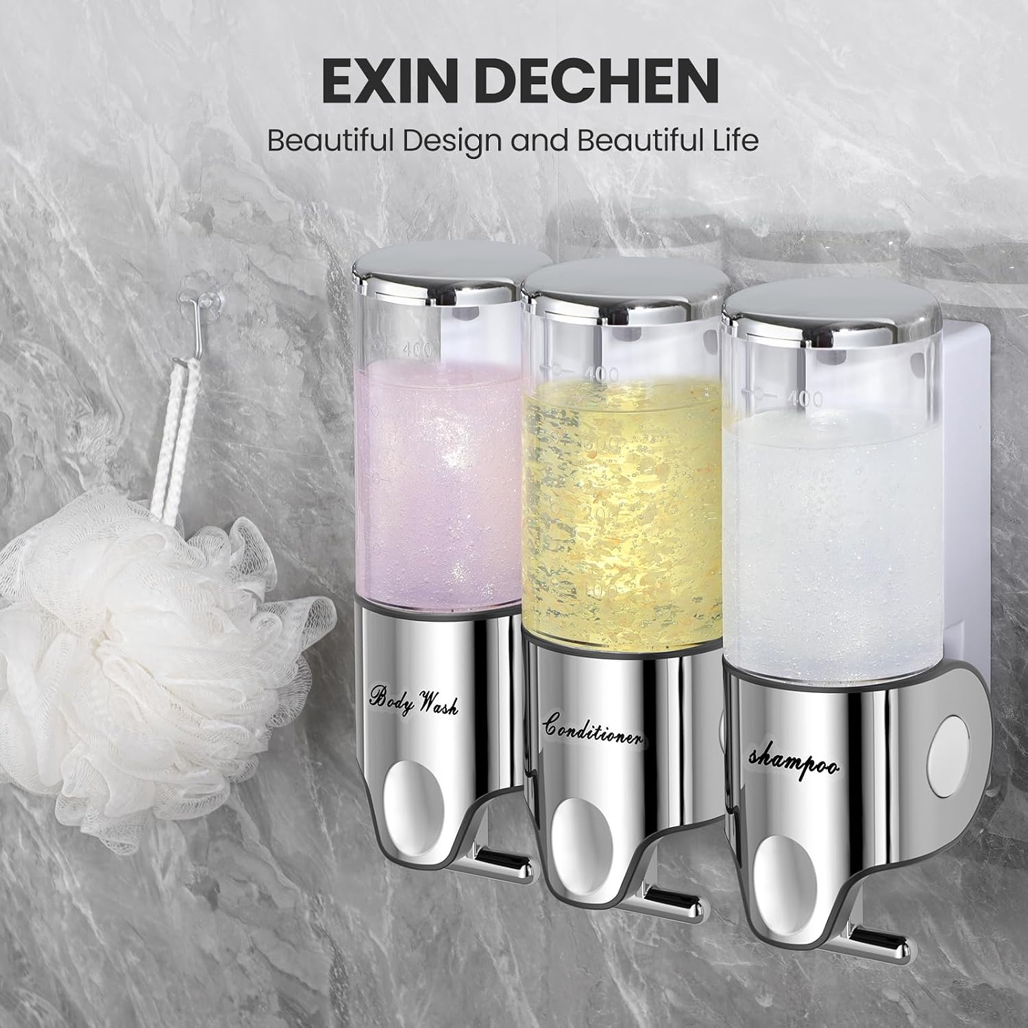 Wall-Mounted Triple Soap Dispenser