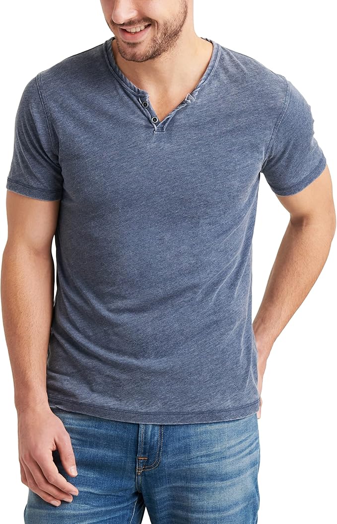 Men's Vintage Blue Henley T-Shirt