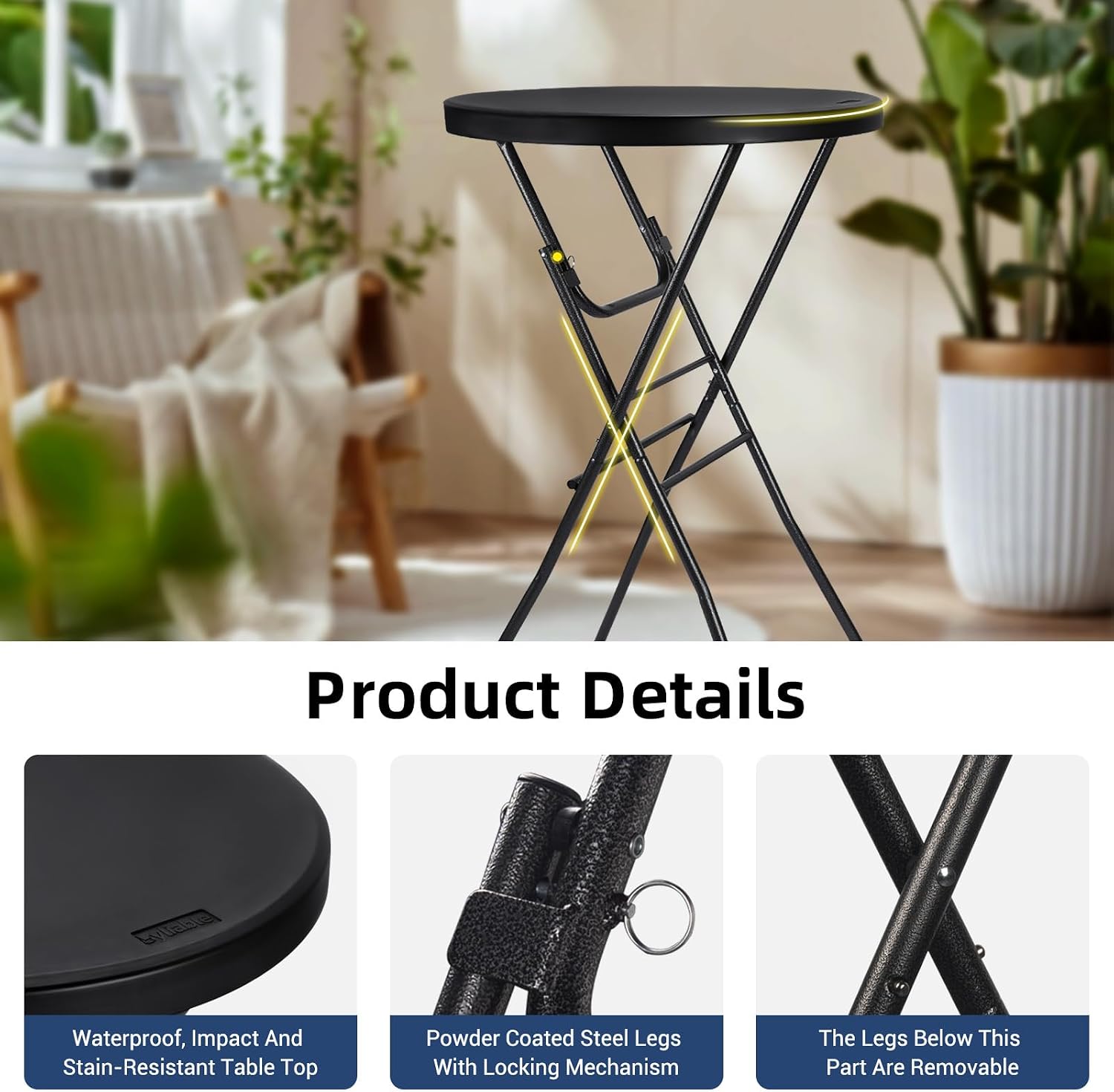 Folding Round Bistro Table