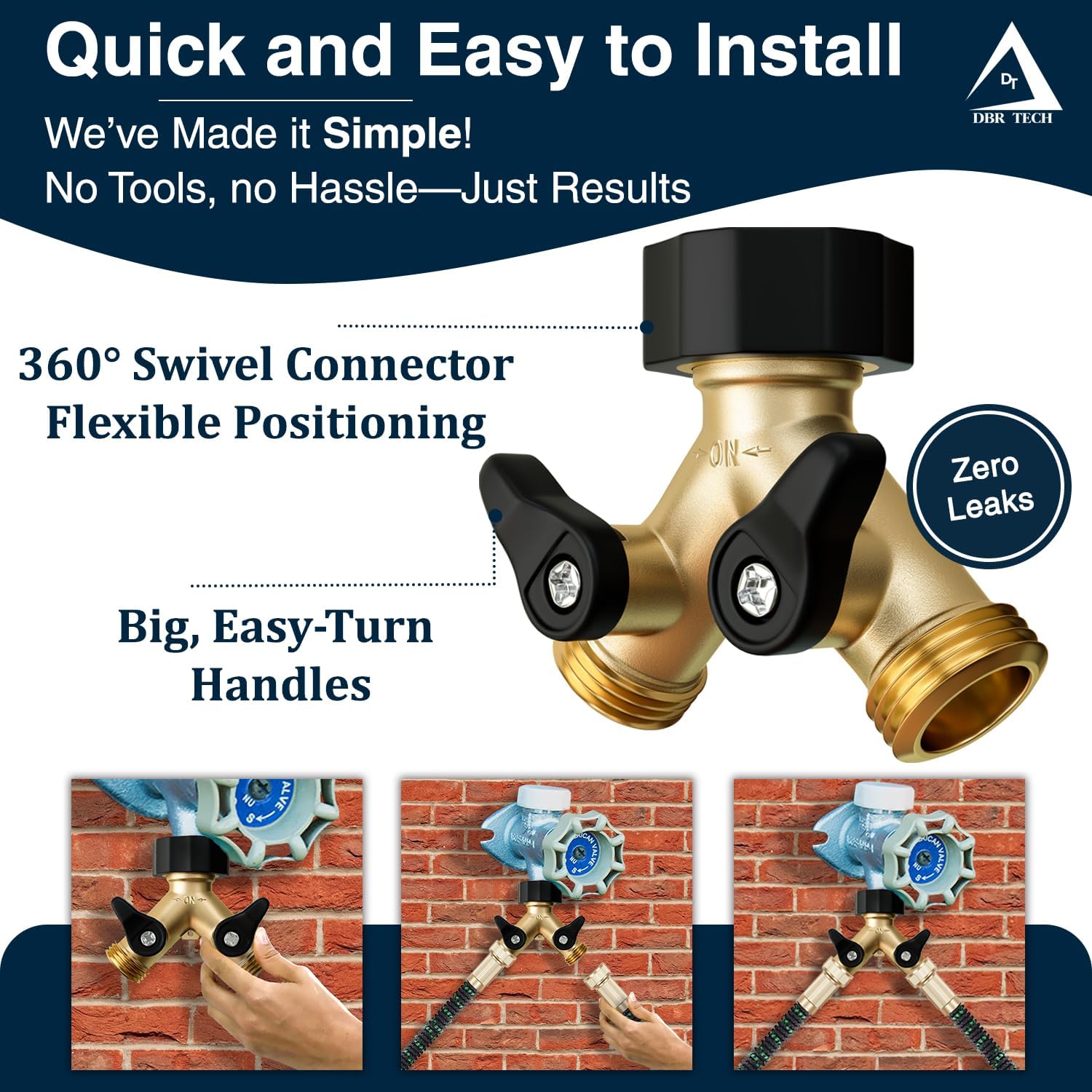 Brass Garden Hose Splitter