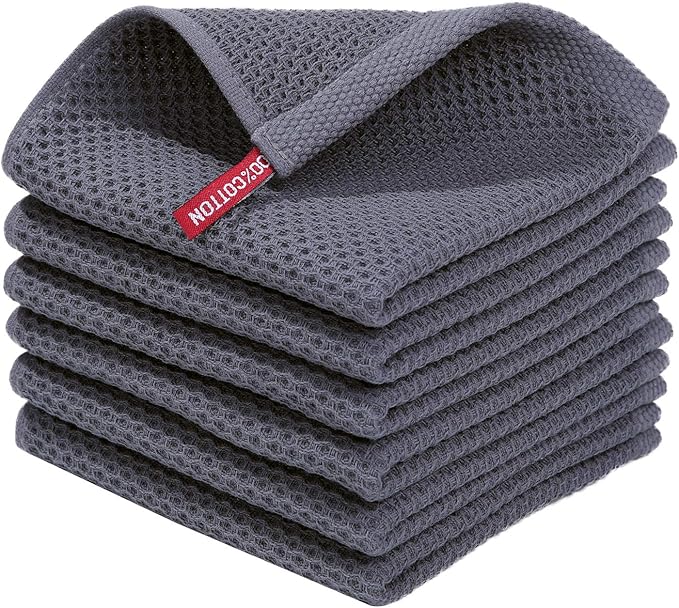 Waffle Weave Cotton Dish Cloths