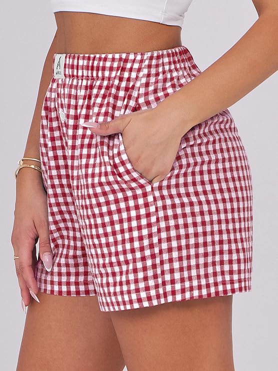 Red Gingham Lounge Shorts