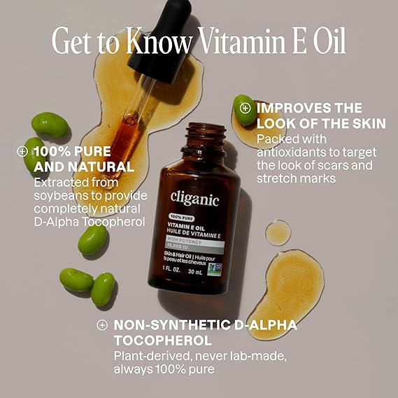 Cliganic 100% Pure Vitamin E Oil