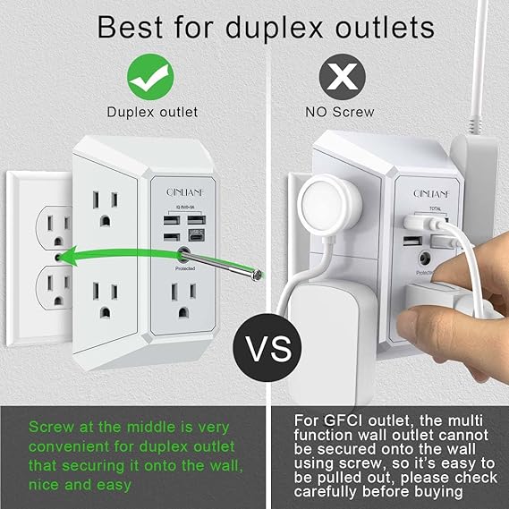 5 AC Outlets Surge Protector