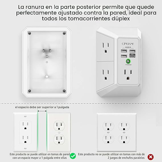5 AC Outlets Surge Protector