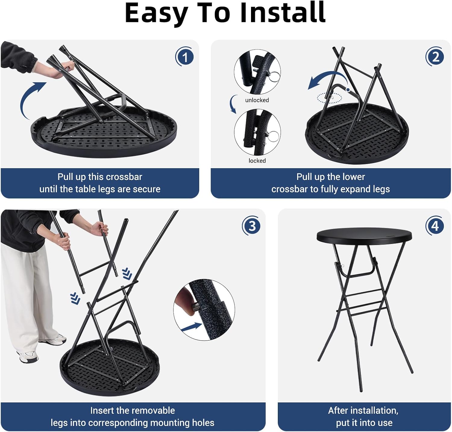 Folding Round Bistro Table