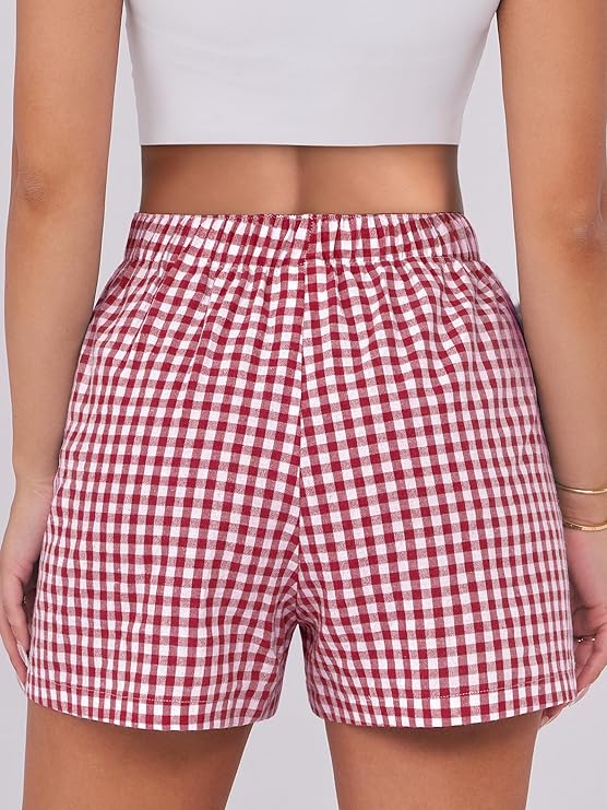 Red Gingham Lounge Shorts