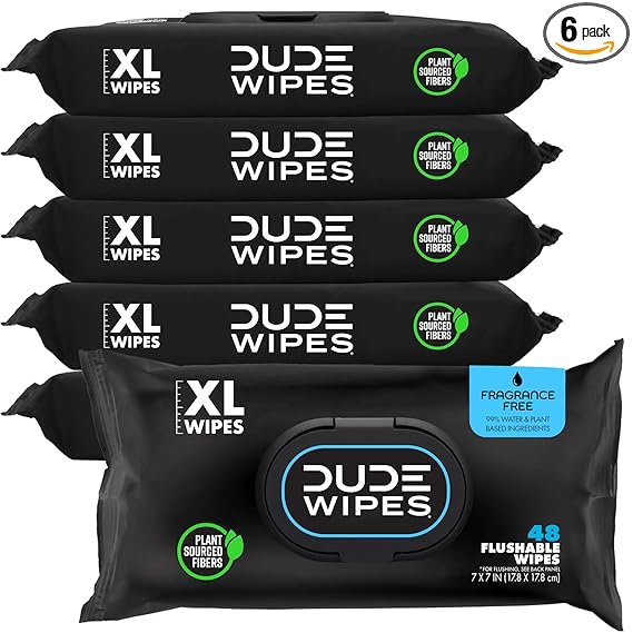 DUDE Wipes XL Flushable Wipes 6-Pack