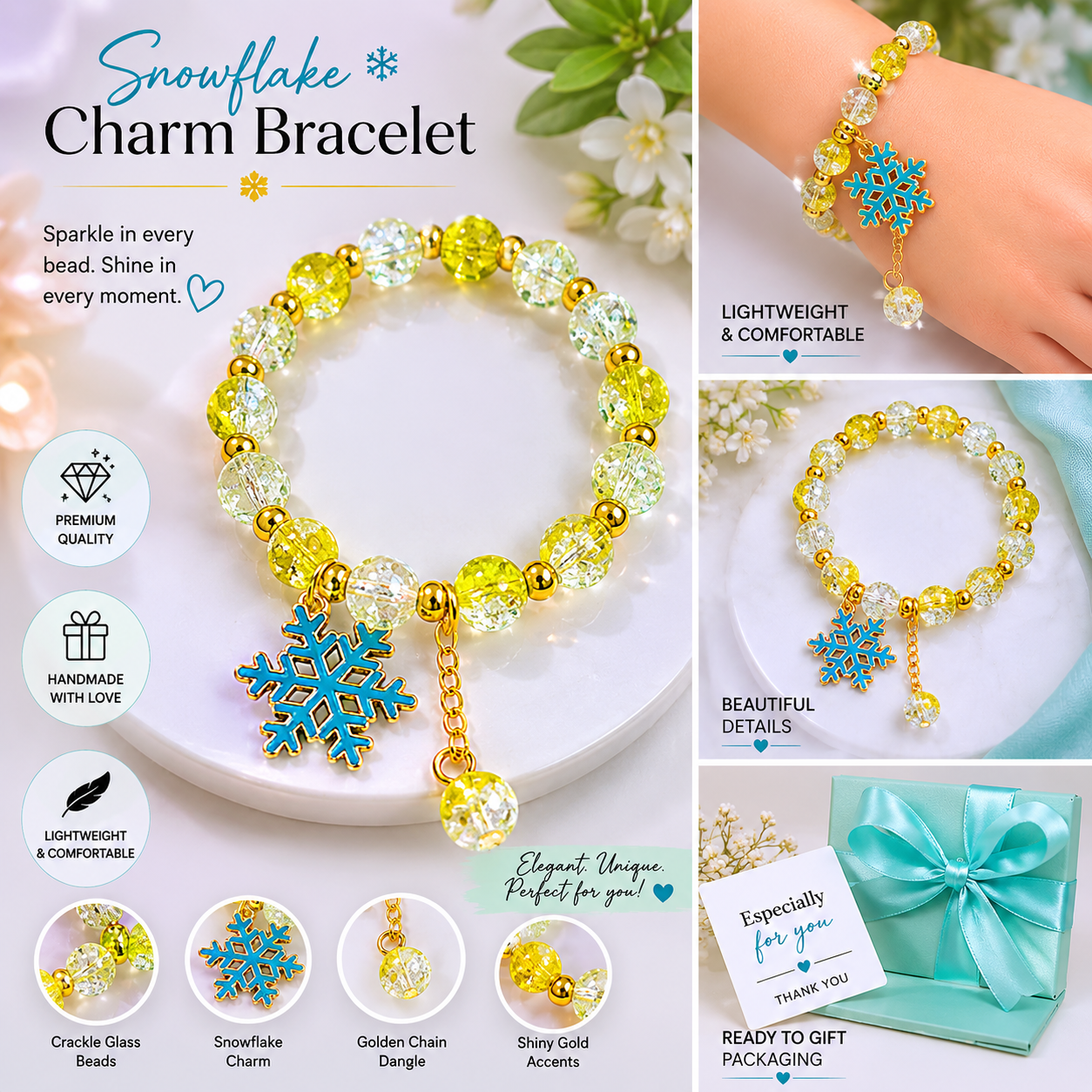 Snowflake Charm Bracelet