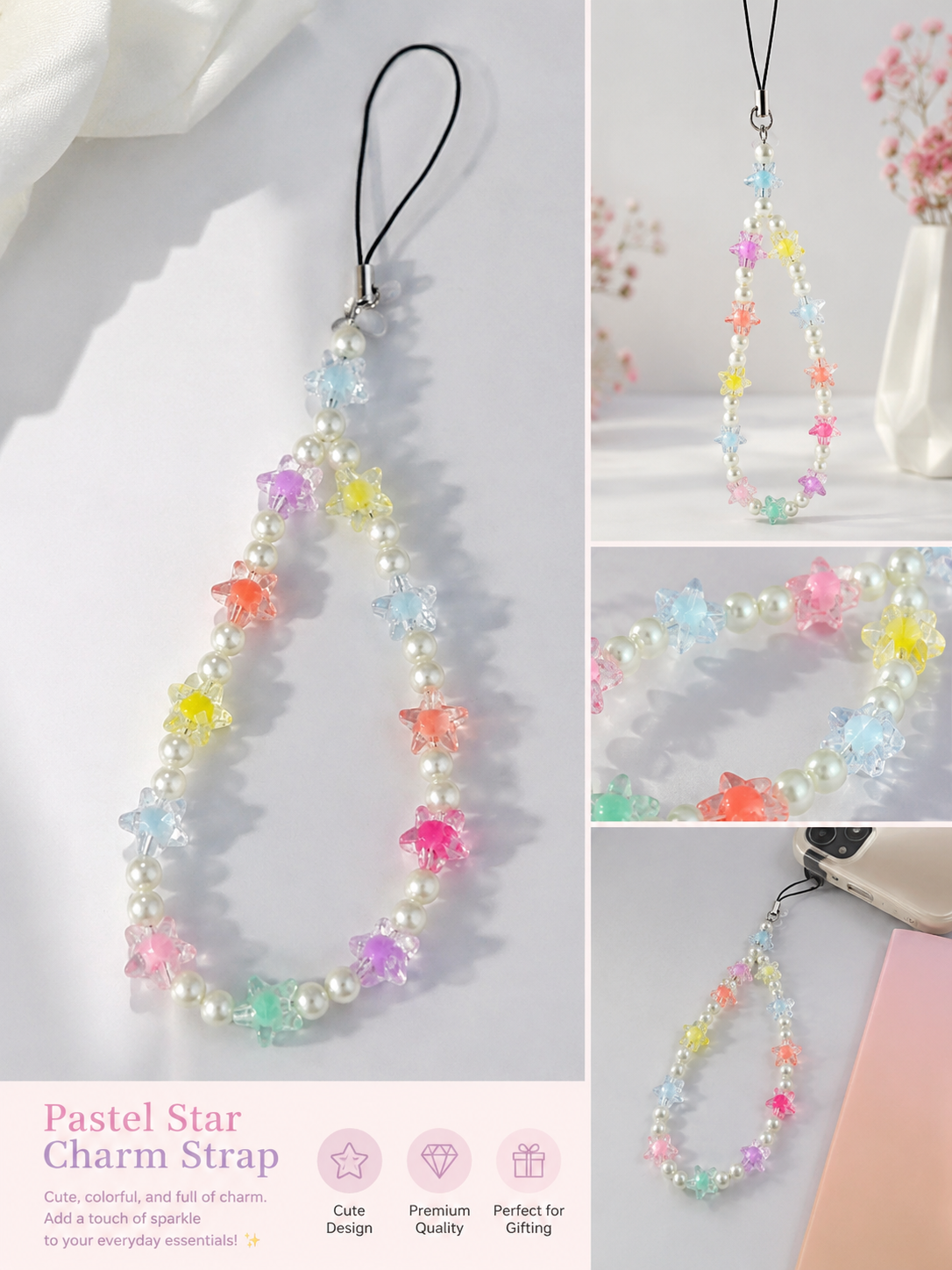 Pastel Star Charm Strap
